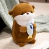 30cm Otter Plush Toy Soft Holding Fish Otter Doll Pillow Creative Otter Stuffed Animal Toy Birthday Gift For Kid Room Decor