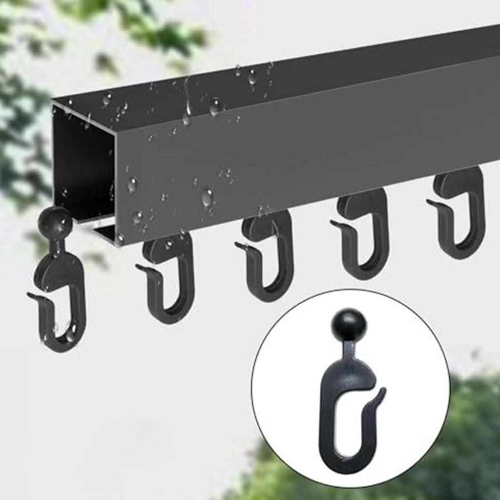 50 Pieces Gazebo Curtain Track Heavy Duty Drapery Hooks Windproof Invisible Netting Hanger Outdoor Gazebo Hardware for Camping