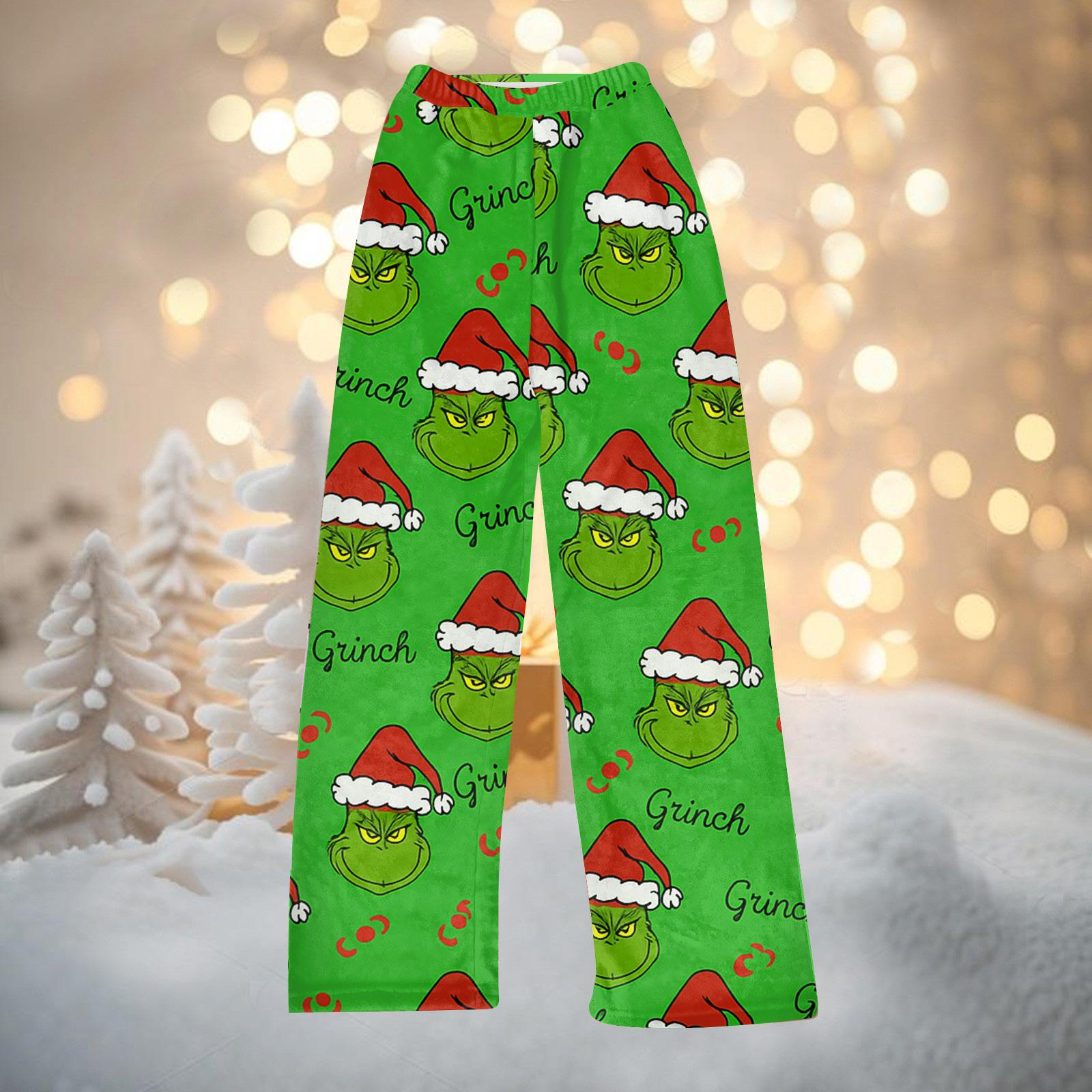 

Женские повседневные модные брюки с рождественским принтом, плюшевые повседневные брюки XL