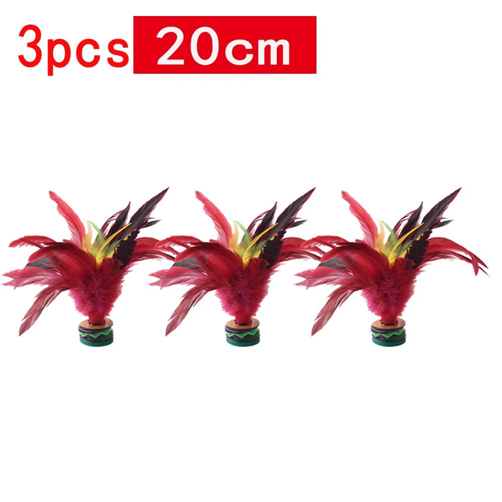 1/8pcs 20cm Feather Jianzi Colorful Feathers Shuttlecock Portable Foot Kick Handwheel Feather Shuttlecock Fitness Entertainment