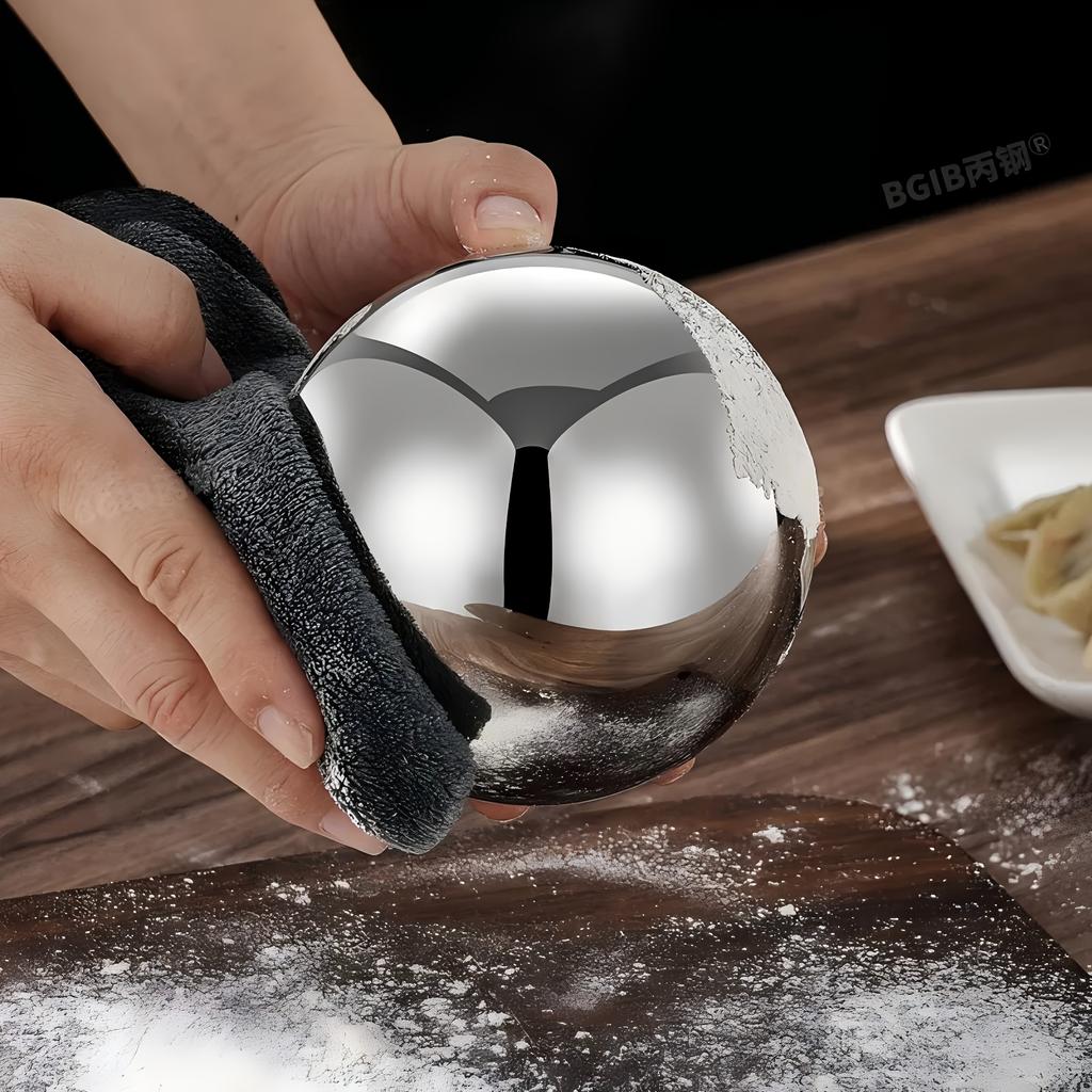 1 STuks 304 Roestvrij Staal Rolbal Dumpling Huid Rolapparaat Nieuwe Deegroller Huishoudelijk Persen Huid Rolgereedschap Multifunctionele Bal