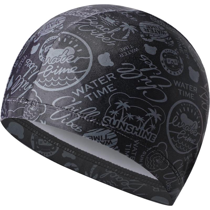 WATERTIME Unisex Adult Printed Fabric Swim Cap One Size