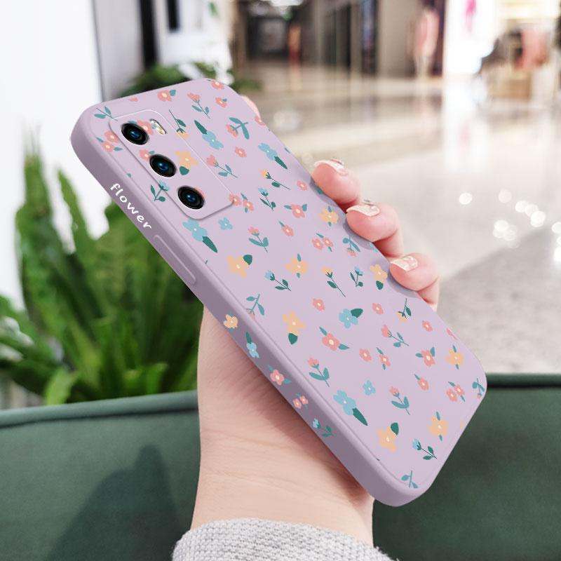 Mini Flowers Phone Case For Huawei P40 P50 P30 P20 Pro Lite Nova 5t Y7A Mate 40 30 20 Pro Lite Liquid Silicone Cover