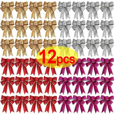 12/1 adet Simli Noel Fiyonku Noel Ağacı Kurdele Fiyonk Asılı Kolye Süsleri Yeni Yıl Tatil Ev Partisi Dekoru Hediyeler için