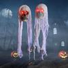 Halloween Hanging Skull with Glowing Eyes Decorations Horrific Hanging Skull Sculpture Festival Parties Decorations