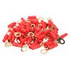 50Pcs Brass Lugs Ring Terminals Connectors Wiring Connecting with Heat Shrink Round 8 Gauge