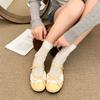 Silver bow light mouth ballet shoes women's 2025 spring new French flat Mary Jane retro shoes