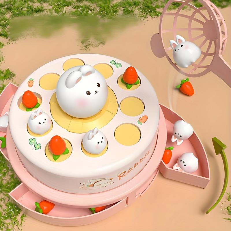 Interactive Electric Bunny Spinner Toy with Moving Rabbits Pink Learning Game, Rabbit Toy, Playful Design, Childsafe Material, Preschool Activity