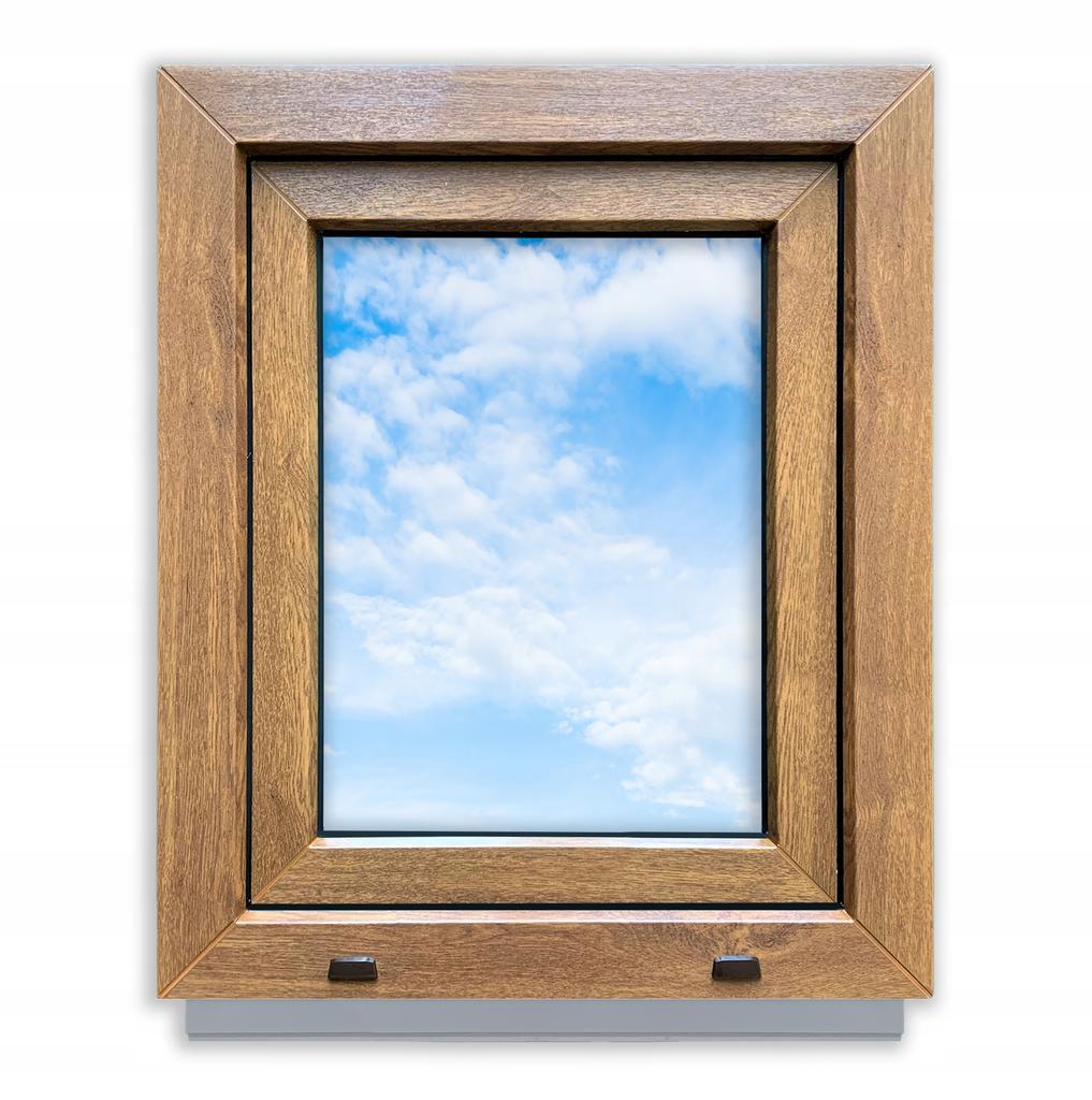 Fenster PVC Goldene Eiche 50X60 Rechts Neu 500X600 Mm Kipp-Dreh-Doppelverglasung