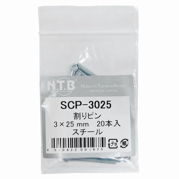 

NTB SCP-3025 Шплинт 0,1 x 1,0 дюйма (3 x 25 мм) серебряный