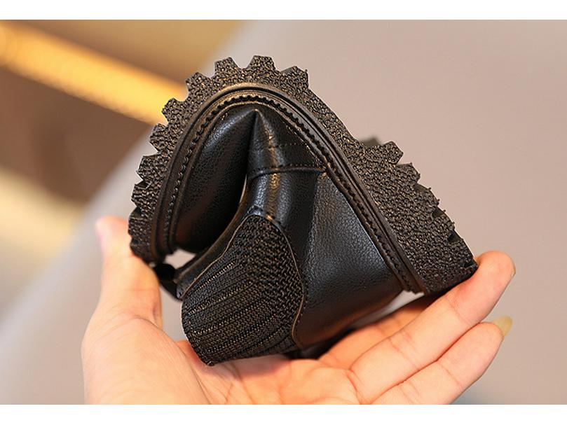 Winter Velvet Kids' British-Style Martin Boots with Side Zipper and Soft Soles