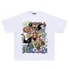 ONE PIECE ONE PIECE T-shirt, Luffy Animation Vintage American Small Neckline Short Sleeve Hip Hop Street Blockbuster