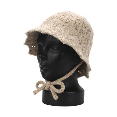 Lcate Women's Bucket Hat Knit Winter Strap Knit Hat LMO031