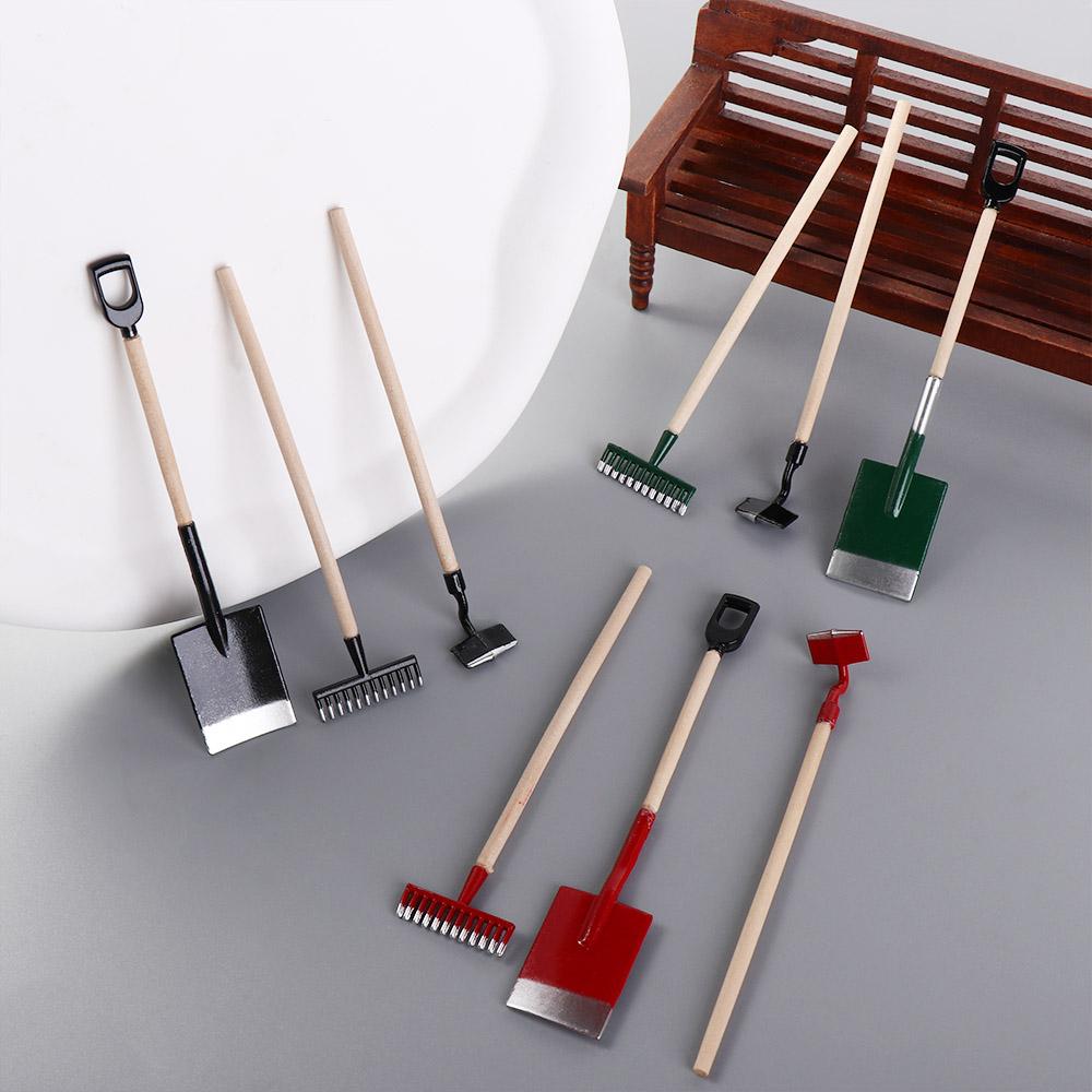 Scene Decoration Farming Tools Shovel Hoe and Pitchfork Dollhouse Miniature Simulation Shovel