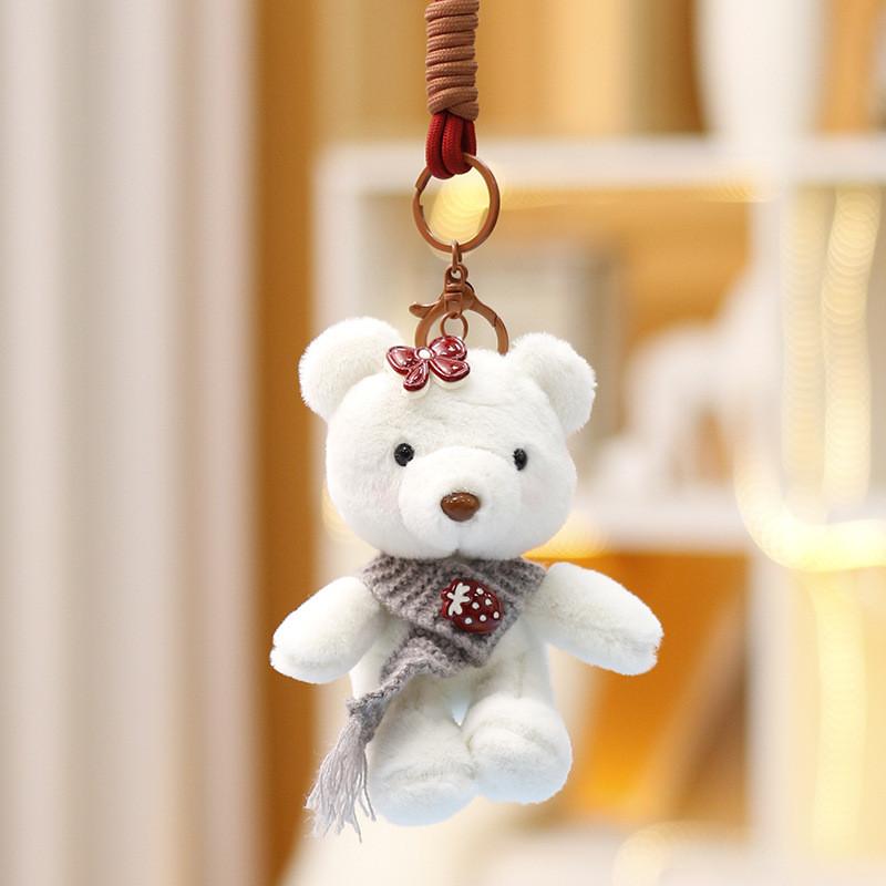 Teddy Shawl Bear Plush Keychain Cartoon Animal Doll Decoration Bag Pendant Gift