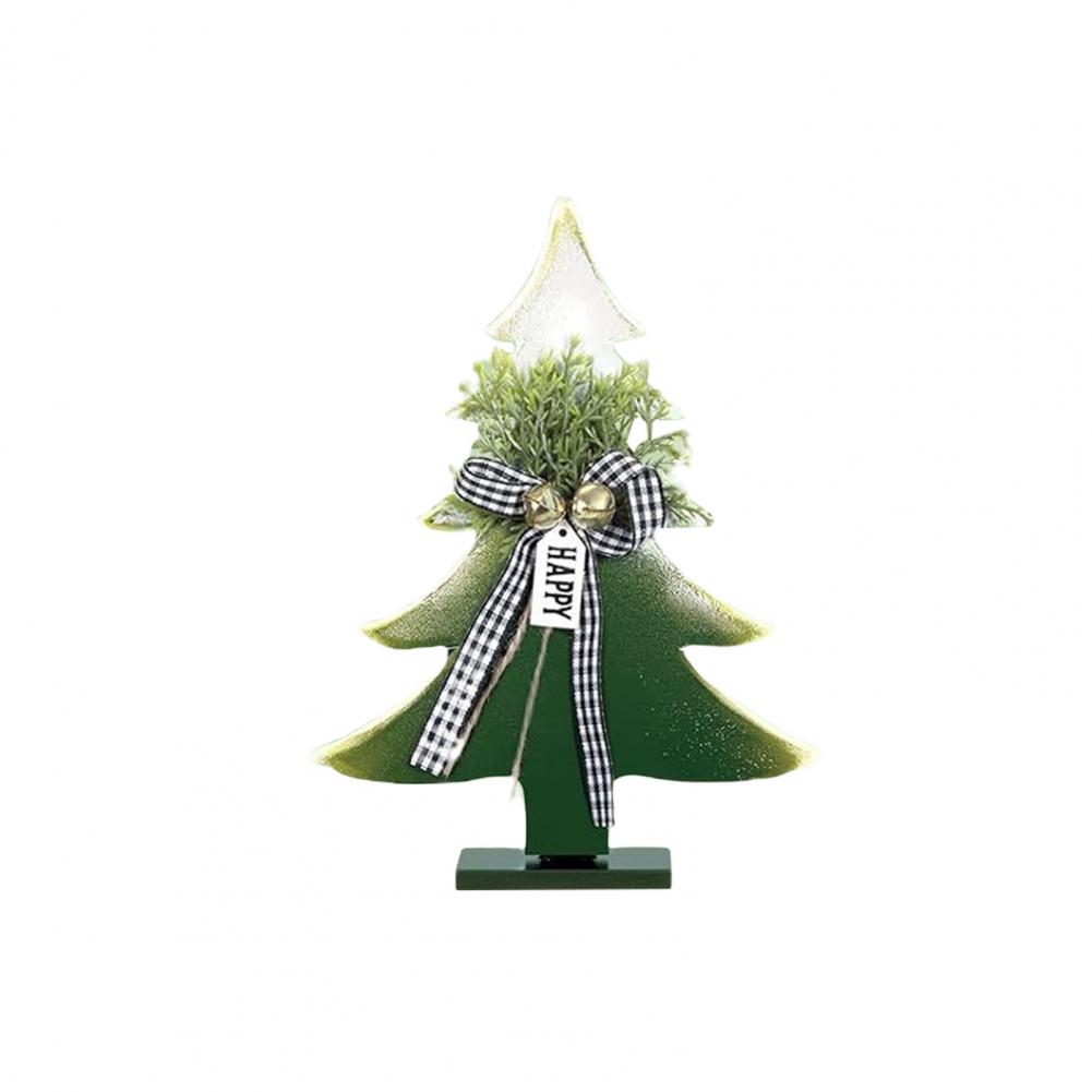 Christmas Table Decorations Christmas Tree Ornament Rustic Wooden Christmas Tree Decor with Bell Ornaments for Farmhouse Table