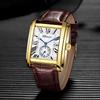 CHENXI Brand Square Quartz Watch Man Business Leather Strap Watches for Men Calendar Waterproof Fashion Casual