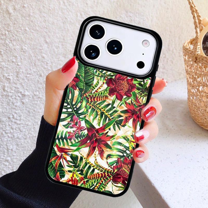 Tropical aloha Hibiscus Pattern Phone Case For iPhone 17 Air 16 15 14 13 12 11 Pro Max Plus
