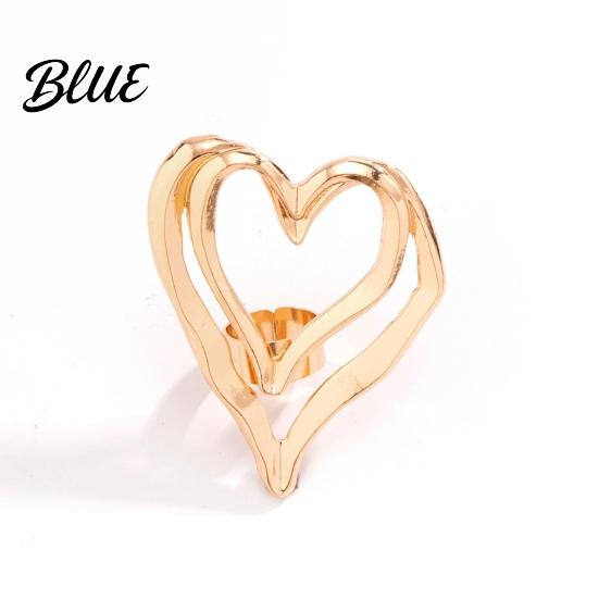 Lady Heart Ring Big Love Double-layered Exaggerated Style Hollow Shape