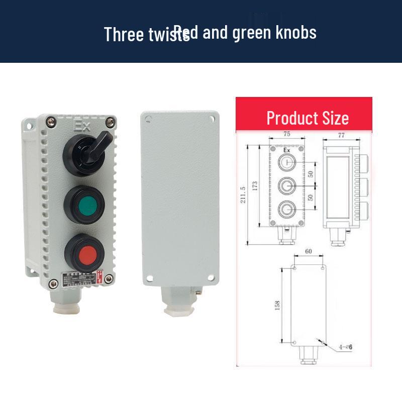 LA53 Explosion-Proof Emergency Stop & Self-Locking Control Switch Box (1H/2H/3H)