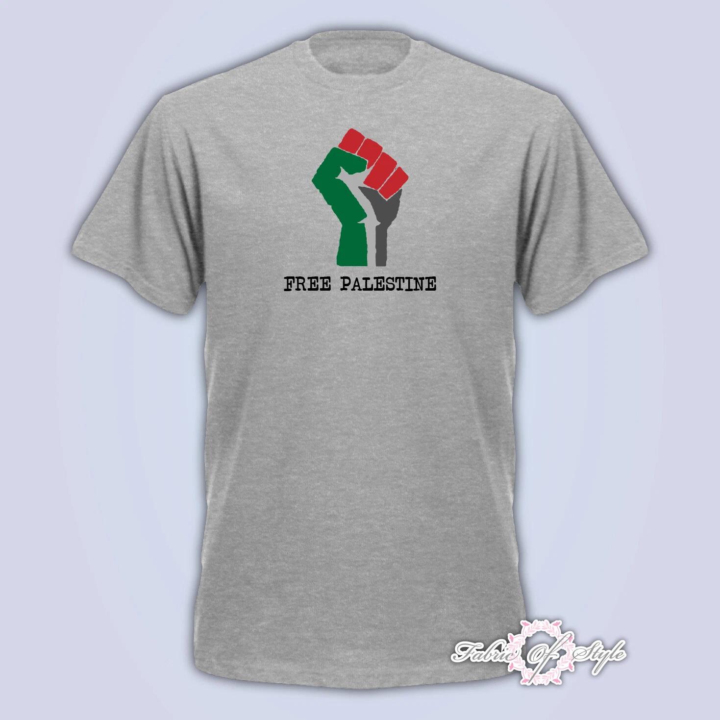 FREE PALESTINE GAZA FREEDOM Mens T- Shirt - Grey L