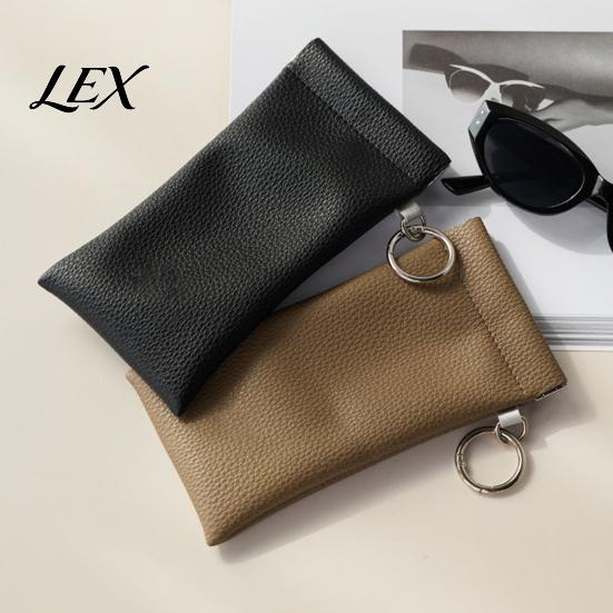 Lightweight Eyeglass Bag Portable Faux Leather Sunglasses with Hook for Women, Compact Organizer Soft Pouch Eyewear Lipstick And Small Cosmetics, Self