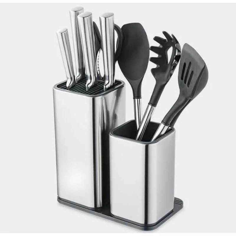 Knife Holder 304 Stainless Steel For Multi Kitchen Knife Set Scissors Cooking Utensils Organizer Knives Stand Block Tool