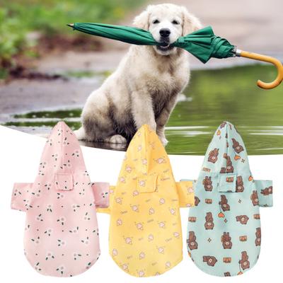Impermeabile per animali domestici con motivo a cartoni animati Il tuo animale domestico impermeabile Mantieni l'asciugatura rapida Nastro di fissaggio a due gambe Forniture per animali domestici