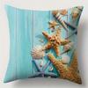Seaside Starfish and Shells Double-sided Printed pillow cover Short plush Suitable living room bedrooms sofa throw cushion cover