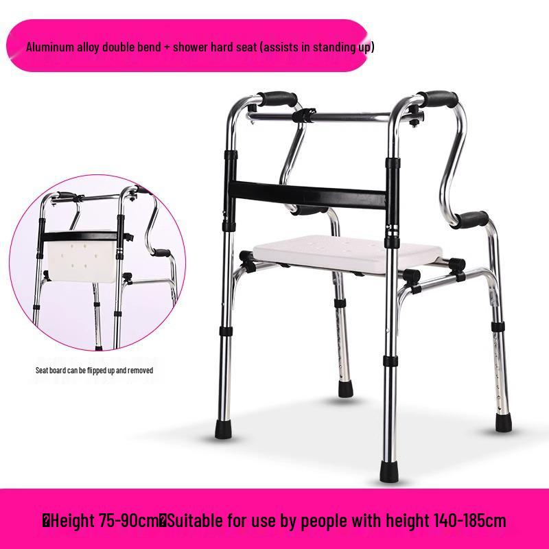 Adjustable Aluminum Alloy Walking Aid for Seniors - Four-Legged Crutches