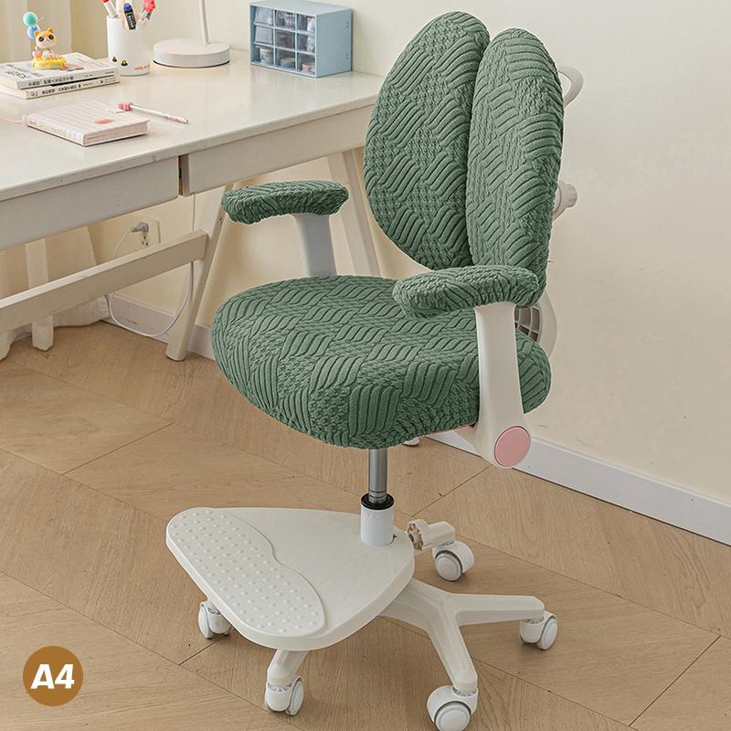 15 Colors Waterproof Anti-dirty Stretch Special Seat Cover for Double-back Children Study Chair Rotate Computer Chair Slipcover