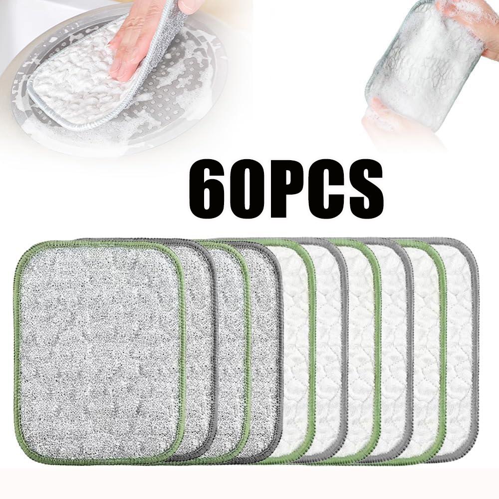 Silberfaser Doppellagig Antihaft Ölreinigungstuch Saugfähiges Geschirrtuch Baumwollgaze Topfschrubber für die Küche