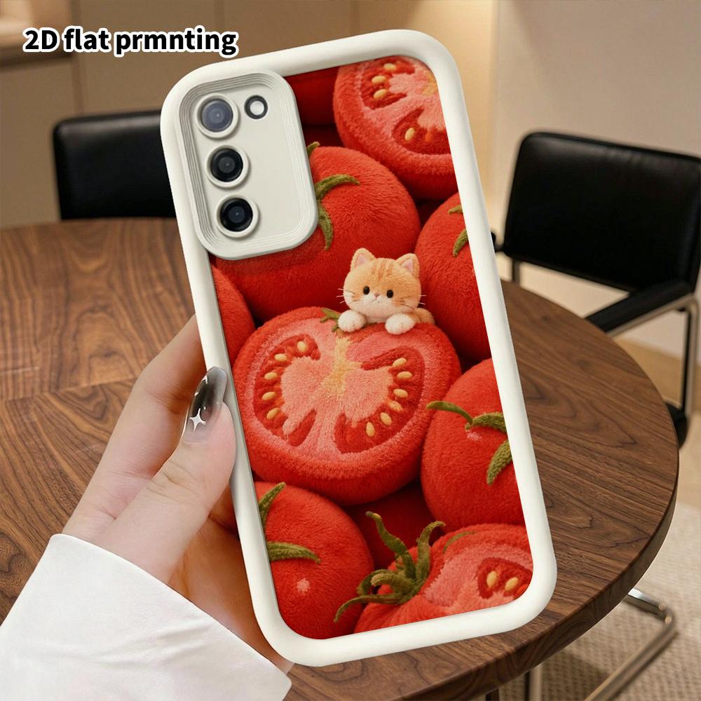 Phone Case: 2D flat, suitable for Samsung Galaxy A34 A35 M05 M06 S20 S22 S21 FE Plus 5G protective case, Tomato Farm, perfect Christmas and Halloween 