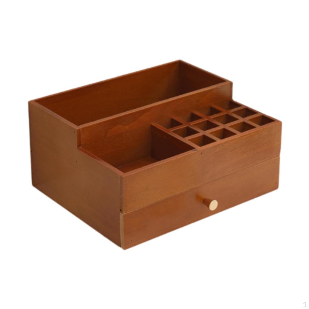 Desk Storage Box Cosmetic Organizer,Retro,Wooden Organizer,Makeup Drawer for