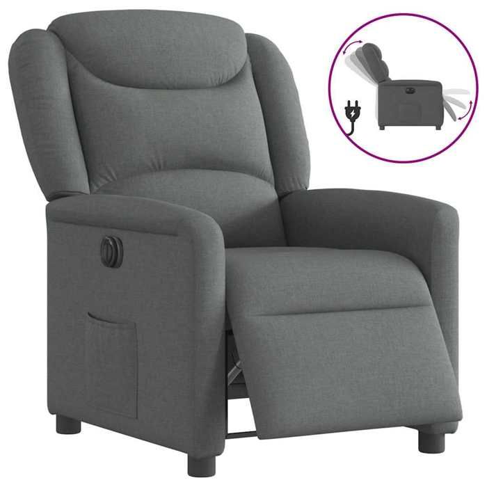 VidaXL Fauteuil inclinable électrique Gris foncé Tissu 3303175
