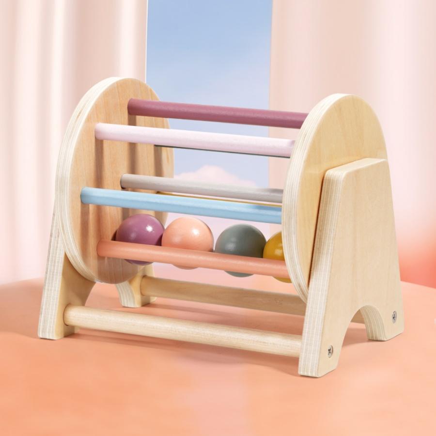 Montessori Infant Wooden Toys Coin Ball Busy Drum Teaching Gifts Color Shape Cognition Match Educational Sensory Toy