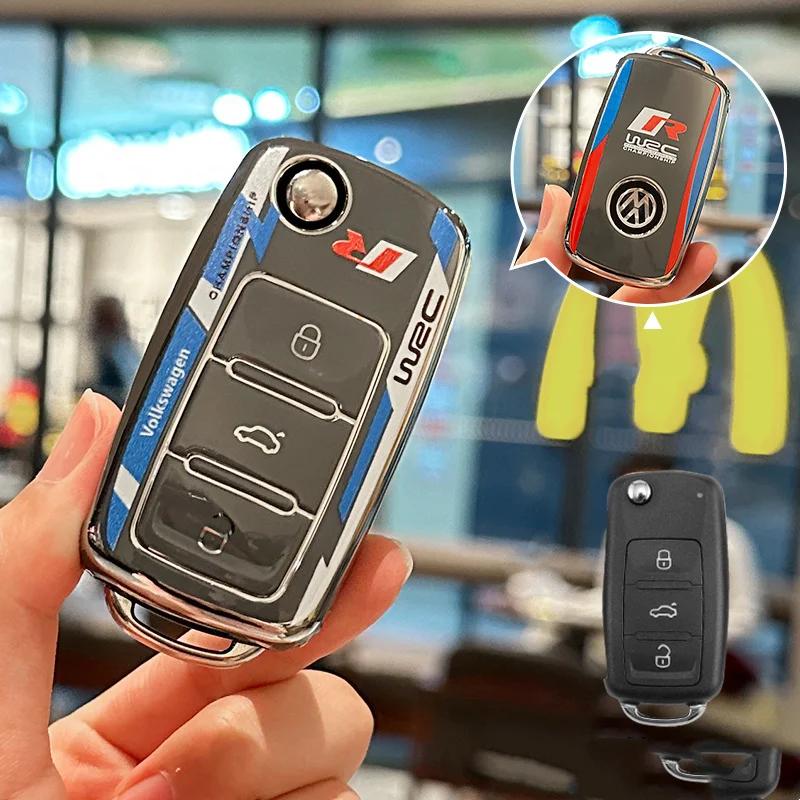 

For VW TPU Track Style Car Key Case Cover For VW Volkswagen Polo Tiguan Passat B5 B6 B7 Golf 4 5 6 MK6 Jetta Lavida Auto Acces