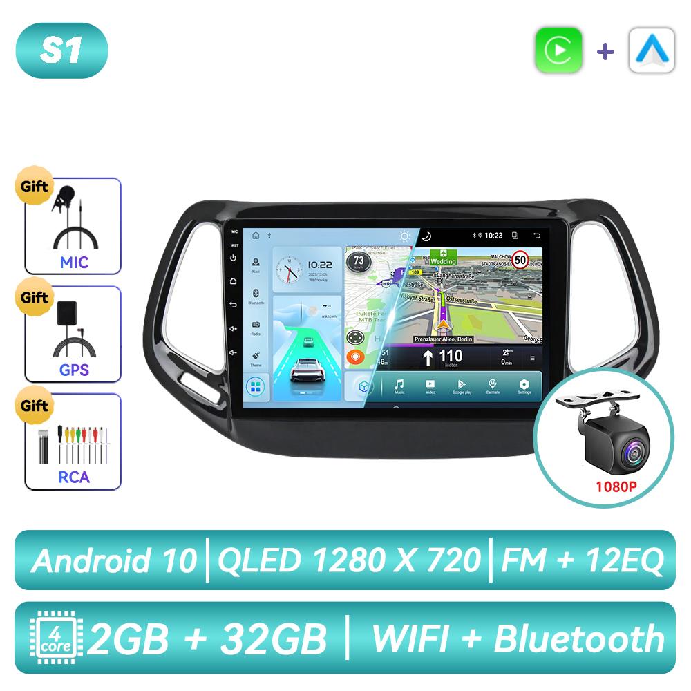 For Jeep Compass MP 2017 - 2020 Android Car Radio Multimedia Video Player Navigation GPS Carplay Touch Screen Auto Stereo Intelligent Systems