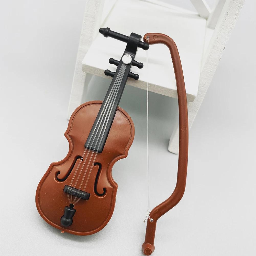 Mini Miniature Violin Home Decor Crafts 1/12 Wooden Simulation Violin Furniture Desktop Violin Decoration Doll House Accessories