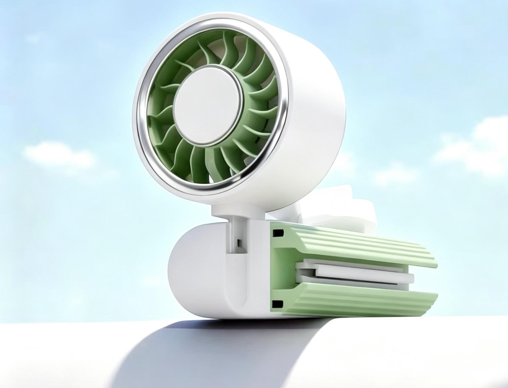 2026 New Model Foldable Portable Home Clip Umbrella Small Fan Umbrella Clip Fan with 3-Speed Strong Wind зелёный