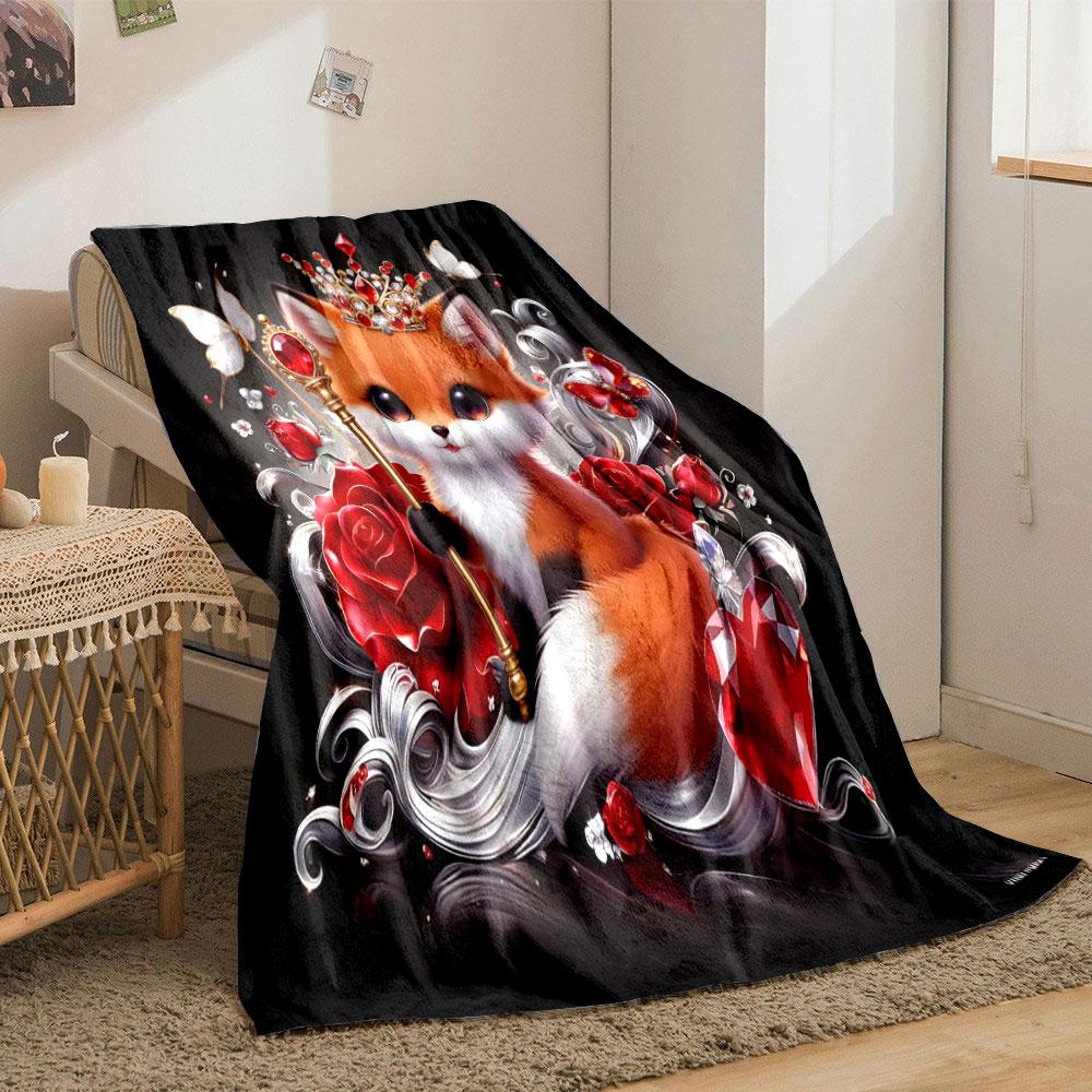 Multi Size Cute little animals Print Warm Comfortable Blanket Home Travel Camping for Adults and Kids Luxury for Gifts