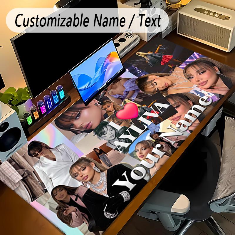 Large Mouse PadAyliva Custom Name Text Personalized Desk Mat Non Slip Gaming Pad