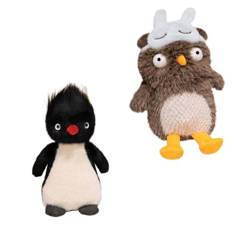 Adorable 25cm Plush Owl With Eye Mask And Fluffy Penguin Soft Toy For Girlfriend Birthday Gift