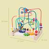 Montessori Toys Colorful Wooden Roller Coaster Educational Circle Toy for Preschool Learning Bead Maze Toy Perfect Gift for Kids