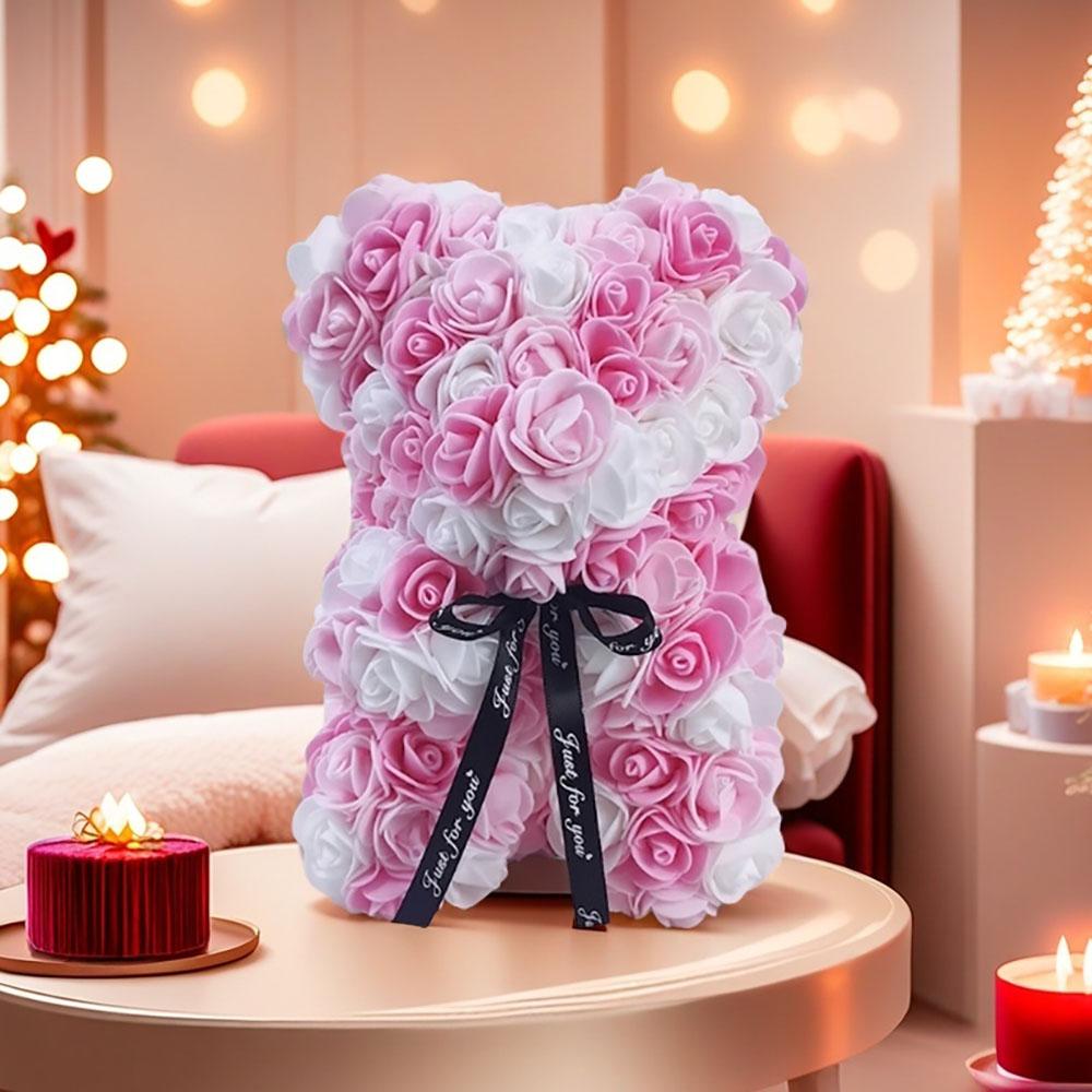 1Pc Artificial Rose Bear, Artificial Rose Bear Birthday, Valentine's Day, Wedding, Mother's Day and Anniversary Gifts