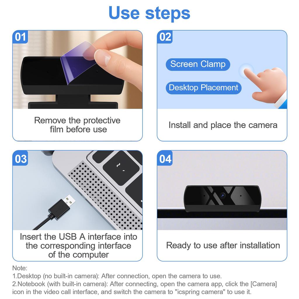 HD 1080P Web Camera USB Web Camera with Microphone Autofocus Camera PC Computer Laptop Live Streaming Webcam for Video Calling