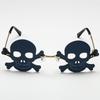 Halloween Skull Sunglasses New Black Rimless Funny Sunglasses Party and Frameless Sunglasses for Men and Women Skull Glasses