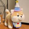 Birthday Hat Cute And Cartoon Pattern Knitted Scarf Shiba Inu Cartoon Plush Toy