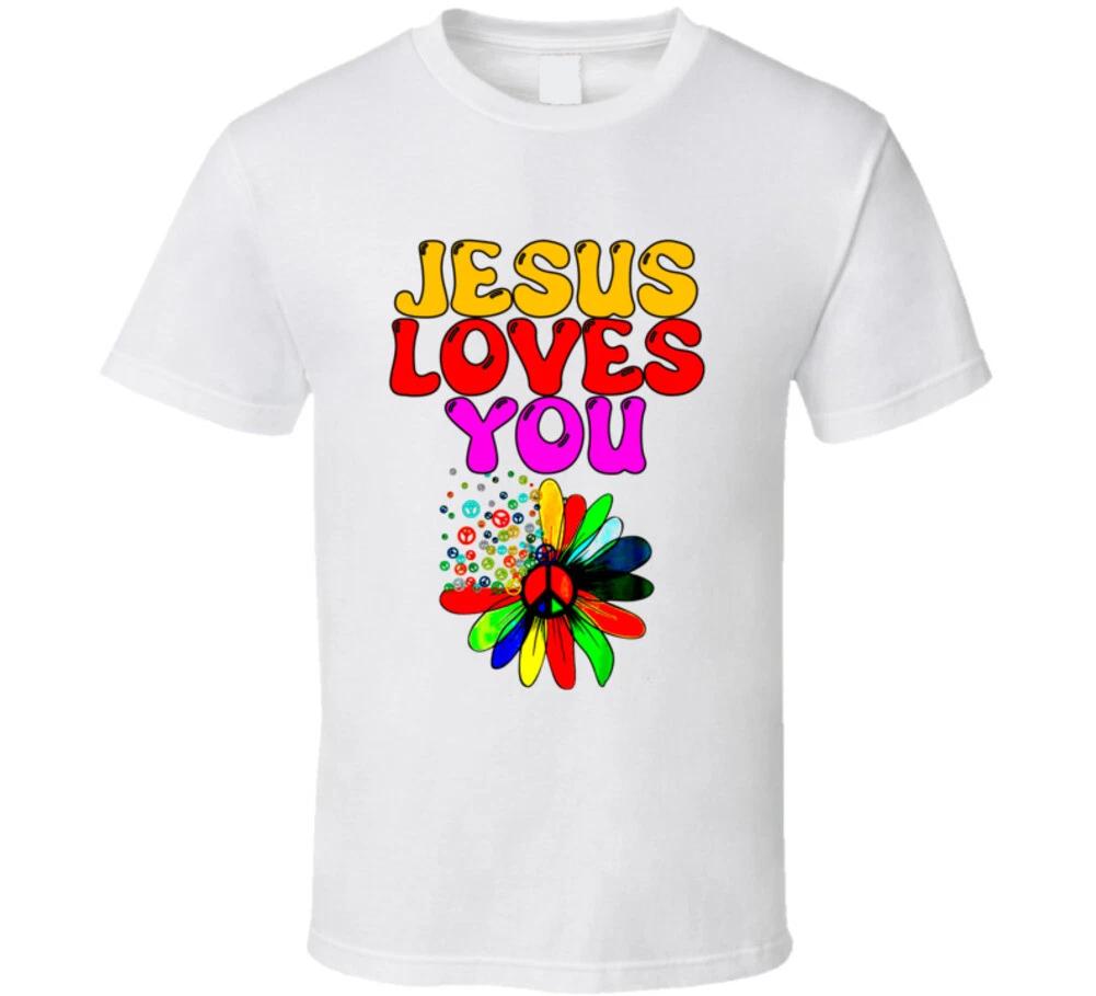 Jesus Loves You Christian Groovy 70s Revolution Gift Revival T Shirt 3XL