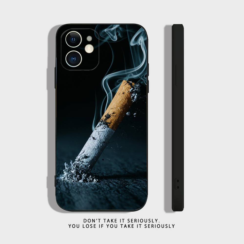 

Cigarette Theme Phone Case For iPhone 17,16,15,14,13,12,11,XR,Pro,XS,Max,XR,Plus,Mini Soft Silicone Black Shockproof iPhone17Air
